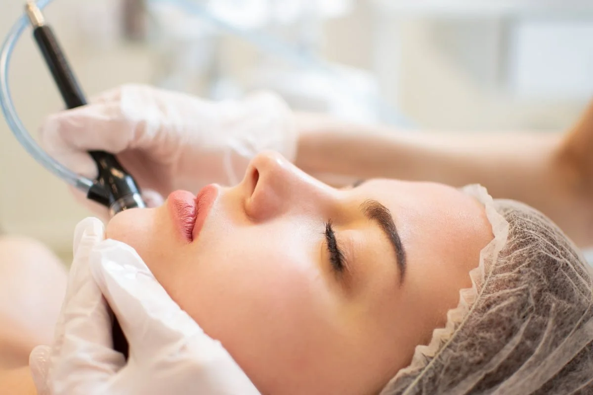 Asheville woman getting a Hydrafacial treatment at a med spa