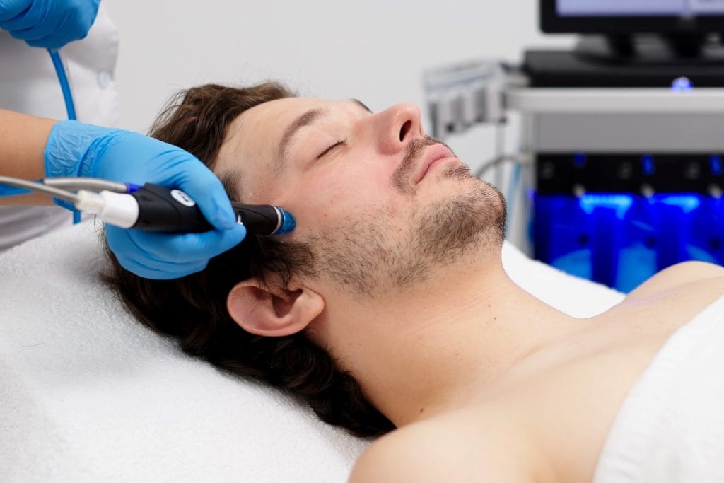 Man getting a Hydrafacial treatment