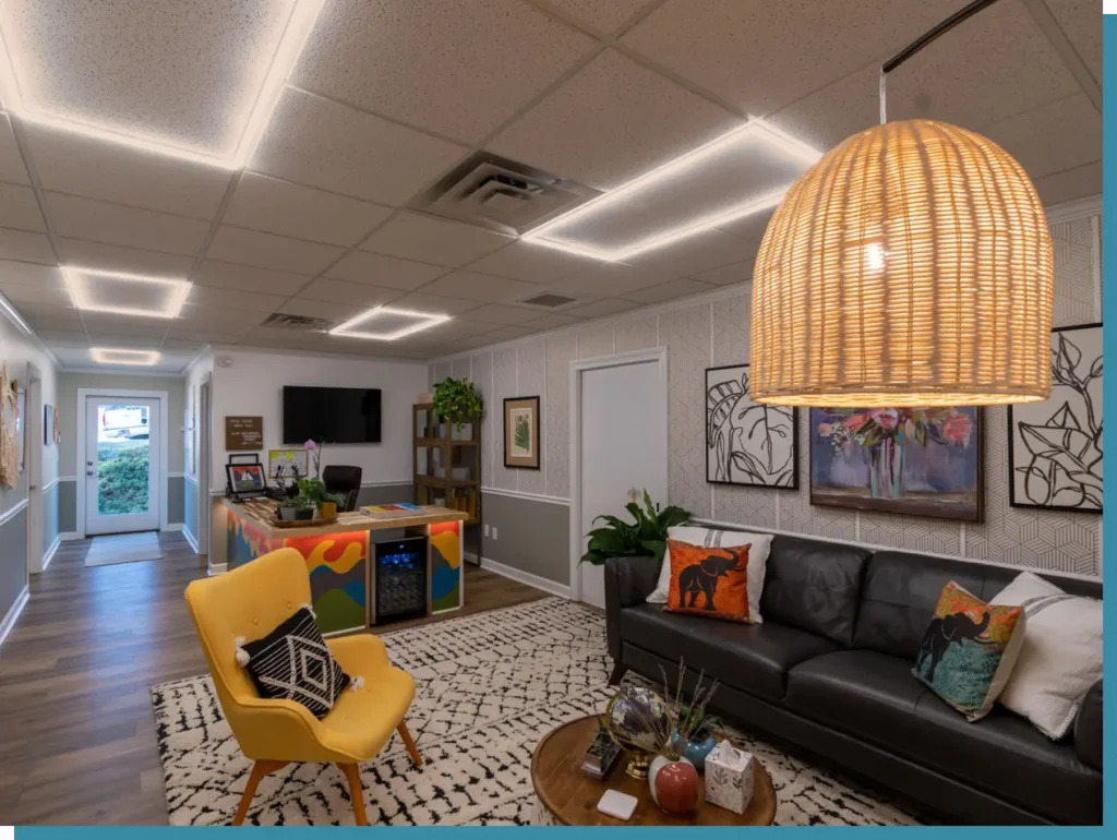 Waiting room at Mountain Radiance Medical Spa in Asheville, NC